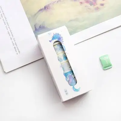 5 шт./кор. красивый цветок васи лента Diy украшения Скрапбукинг планировщик Маскировочная лента клейкая лента канцелярские принадлежности для наклеек - Цвет: 3