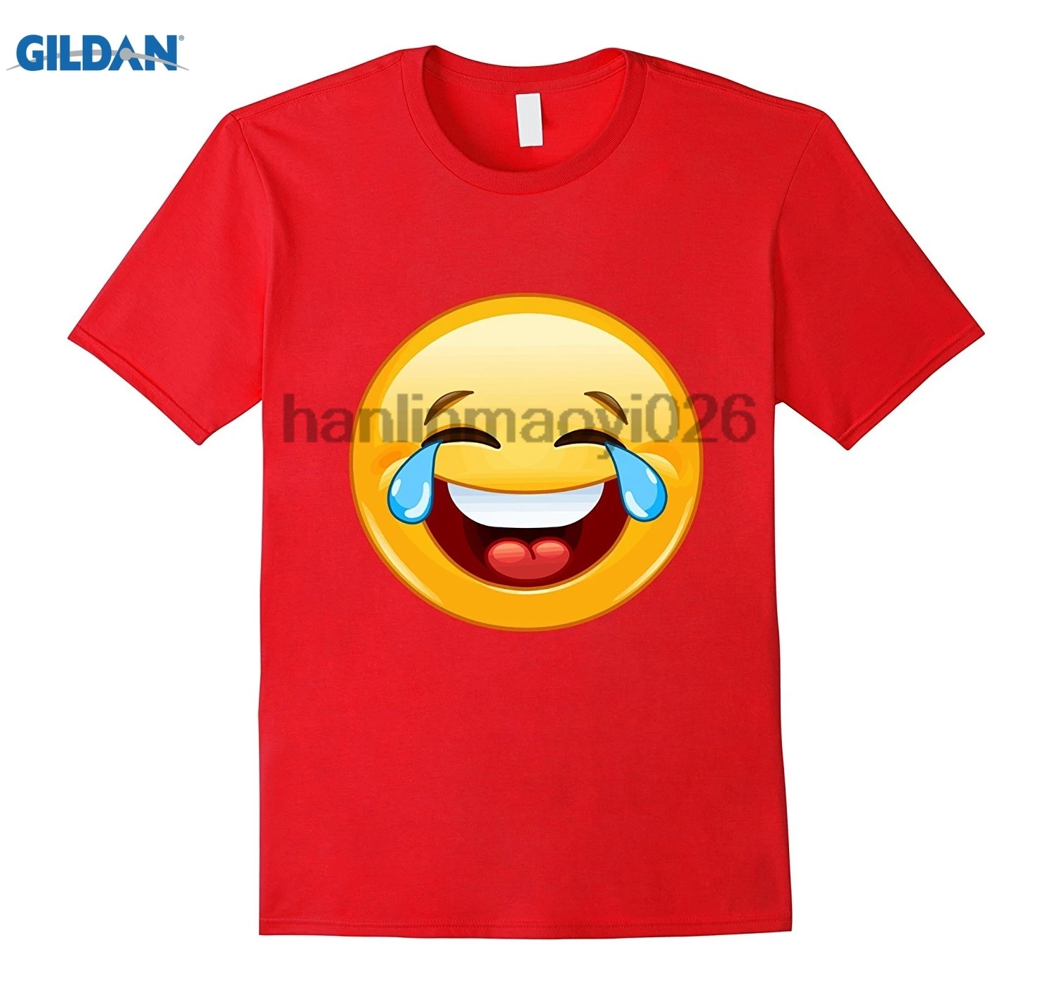 GILDAN Смеющийся плач со слезами эмодзи Забавный милый смех футболка|funny t-shirt|t-shirt