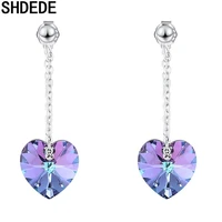 shdede long drop earrings female party jewelry embellished with crystals from austrian women exaggerated gifts 3057