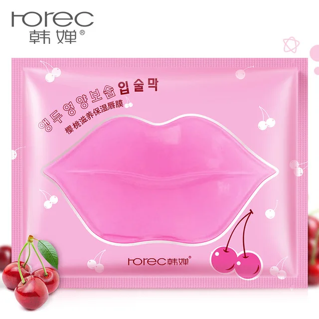 

100pcs HOREC Cherry Collagen Lip Mask Moisturizing Anti Aging Anti Winkles Deep Hydrating