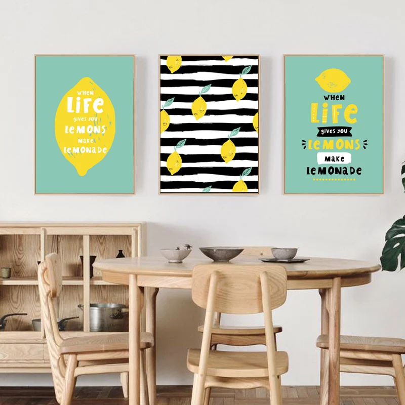 

Modern Cartoon Pictures When Life Gives You A Lemon Makes A Lemonade Canvas Paintings Wall Art Living Room Kitchen Home Decor