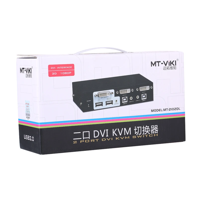 2 порта DVI Авто USB 0 KVM Smart Switch клавиатура мышь Switcher full HD 1080P DVR металл включает кабели