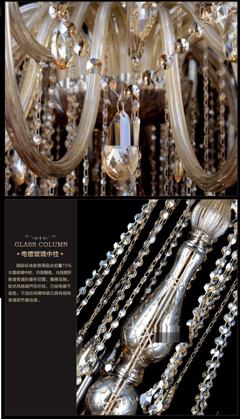 Большая длинная люстра с кристаллом светодиодная подвесная светильник s