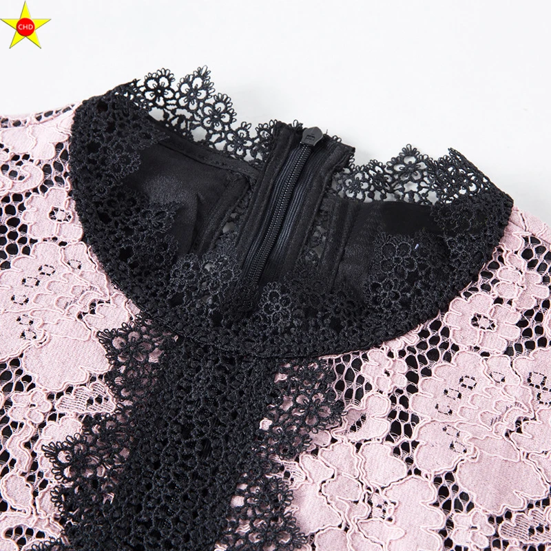 Выдалбливают L-5XL размера плюс повседневные женские кружевные платья 2019 модные