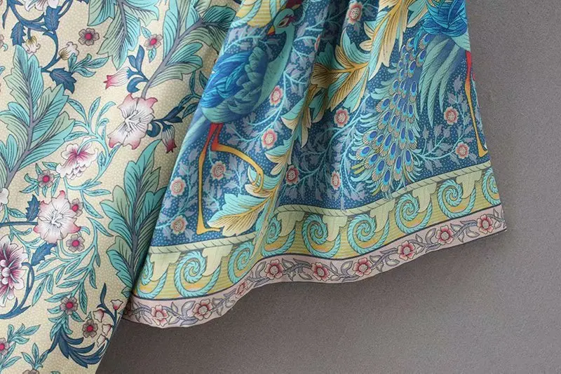 Женская мода цветочный в богемном стиле vestidos печати плиссированное платье