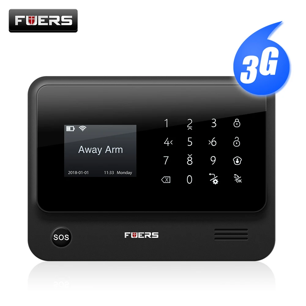 FUERS G90B 3g Wi-Fi беспроводная домашняя бизнес охранная сигнализация Система управления приложением сирена RFID детектор движения PIR датчик дыма