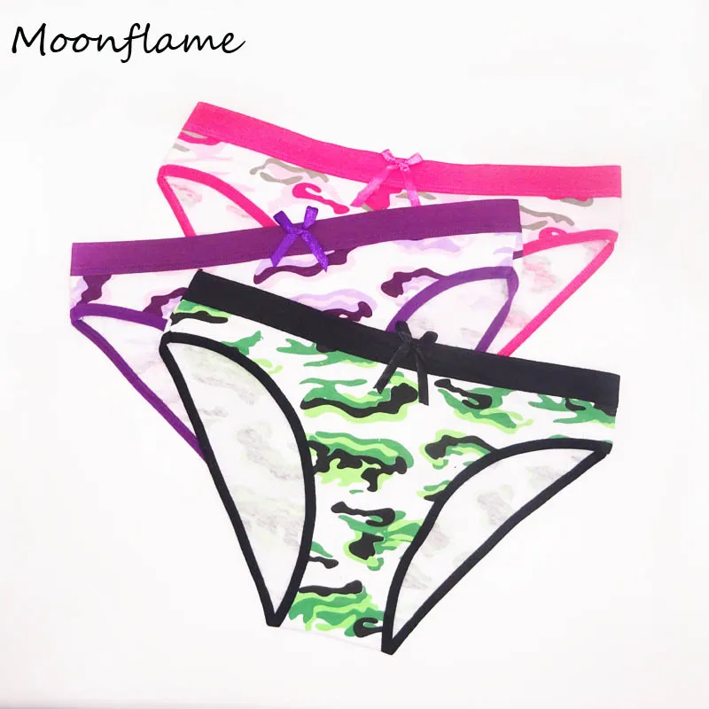 Moonflme 3 шт./лот женское нижнее белье с принтом женские хлопковые трусики M L XL 89153
