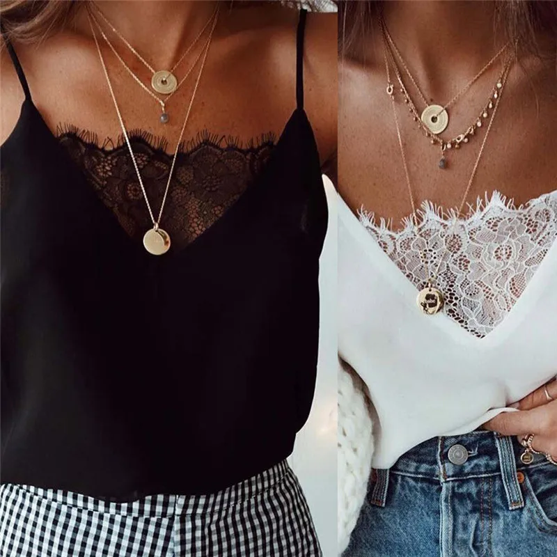 Женская блузка кружевная футболка жилет Летний сезон 2019 лидер продаж