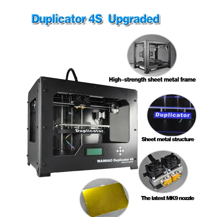 Оптовая продажа WANHAO 3D printe D4S мульти-Форма образцы решений двойной экструдер
