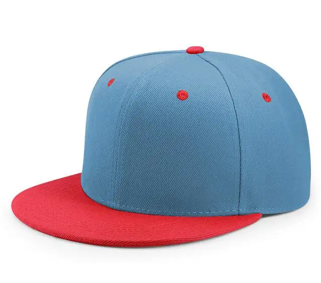 red sky blue С фабрики бейсбольная кепка Embroidey дети/Дети кепки в стиле хип-хоп Плоские полями Лоскутная бейсбольная кепка с индивидуальным логотипом взрослые солнцезащитные шапки для мальчика - Цвет: red sky blue