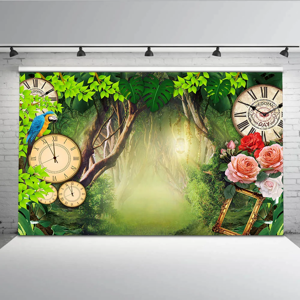 Фоны для фотостудии Mehofoto Forest Dreamland с будильником фоны компьютерной печатью MW