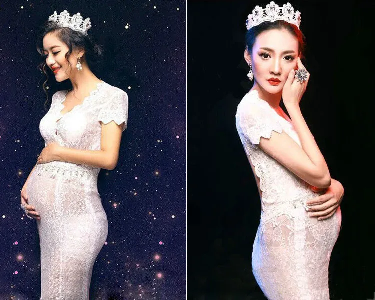 Matenity платье макси фотосессия королевская фотография беременной женщины королева кружевное платье для беременных фотография Реквизит кружевные платья Y663