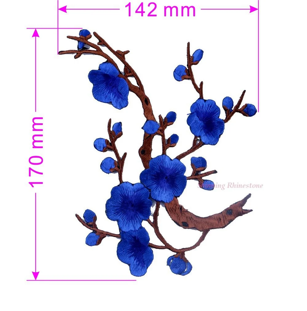 Вышитые нашивки цветок ветка лист Дерево Железо на патч роза DIY узоры Hotfix Motifs