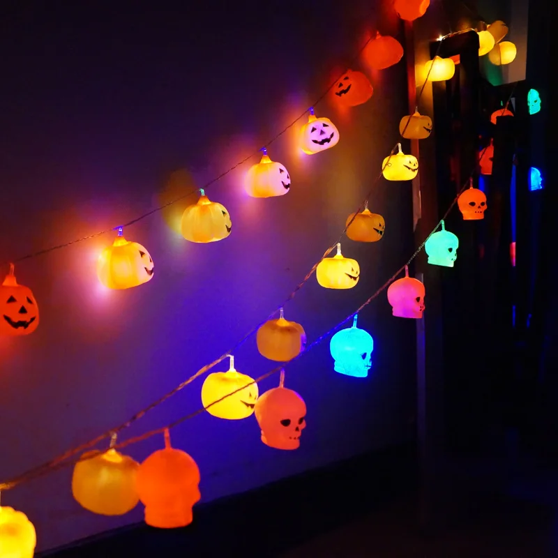 

16 led 2.5M Halloween skull pumpkin decorative string lights Fairy light hotel bar KTV decorative props luminous party supplies