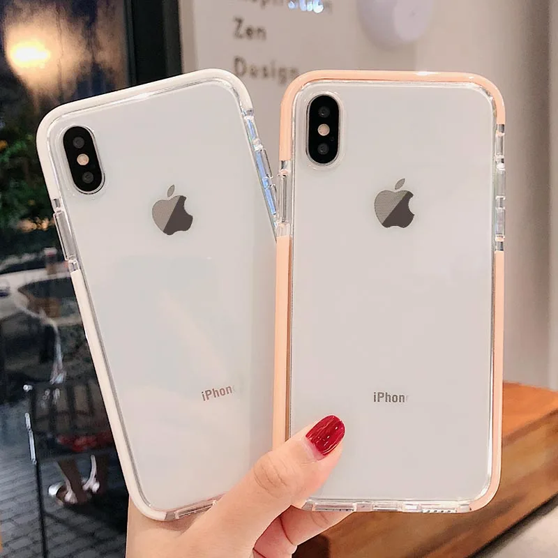 Clear Shockproof Candy Color Cases For iPhone XR XS MAX X 8 7 6 Plus Soft TPU Phone Cover 6s Transparent | Мобильные телефоны и