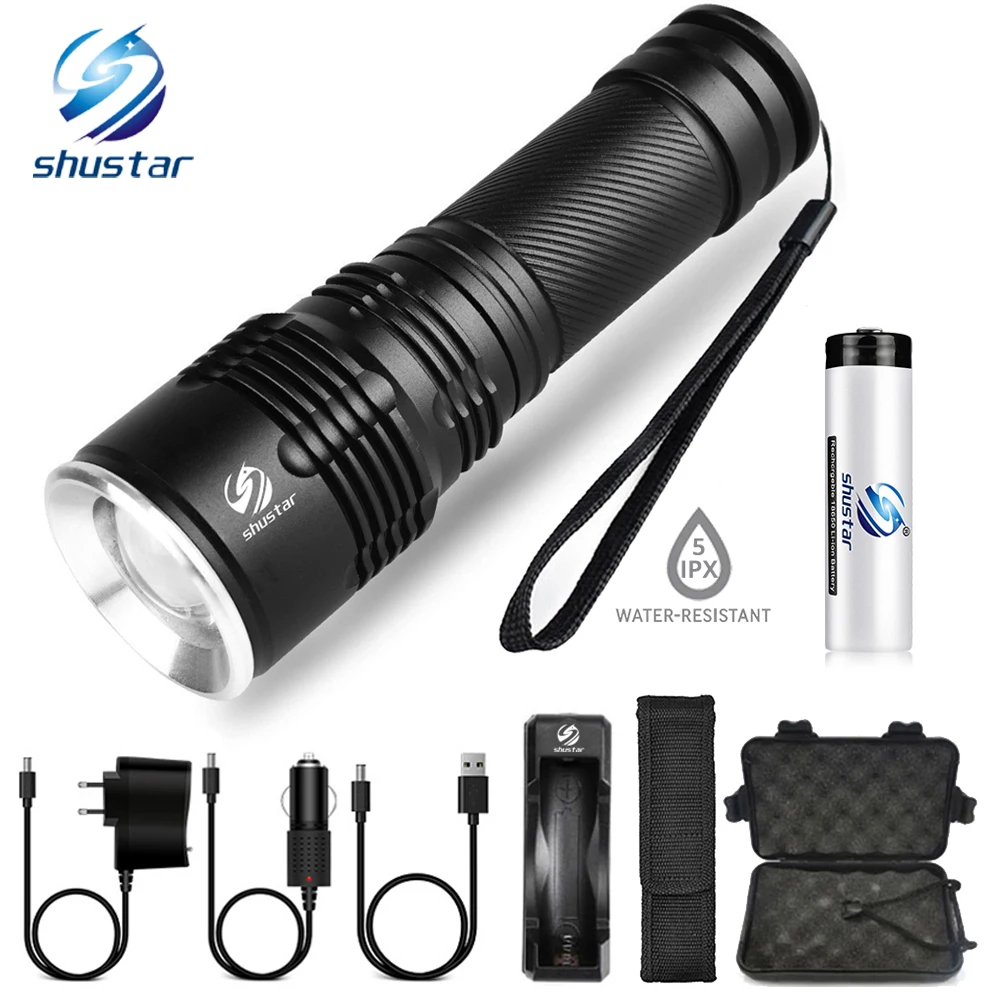 

Super bright LED Flashlight Bicycle Light Zoomable LED Torch 5 lighting modes camping light For night riding adventures, etc.