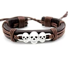 Собачья лапа Корона стрела Эйфелева башня звезды Дракон динозавр Хэллоуин Череп морская черепаха Парикмахерские ножницы скелет мужской браслет