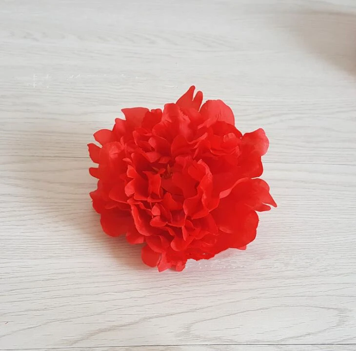 30 шт./лот 13 см шелк Пион Искусственные головки цветов DIY ВЕНОК Подарочная коробка ремесло поддельные цветы для свадьбы дома вечерние украшения - Цвет: Красный