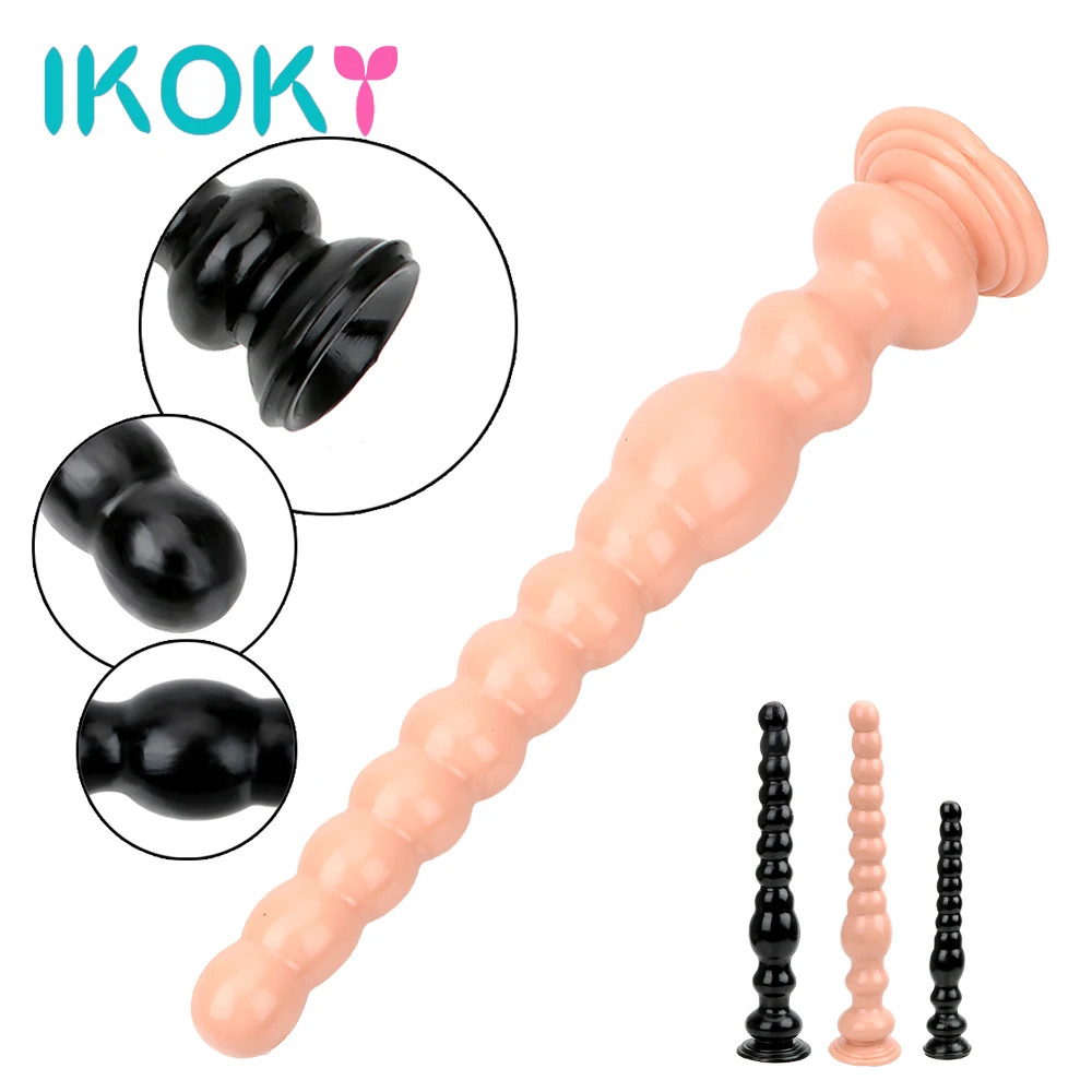 IKOKY Long Anal Plug Large Dildo With Suction Cup Butt Anus Backyard Masturbation Sex Toys For Woman Men Prostate Massage | Красота и