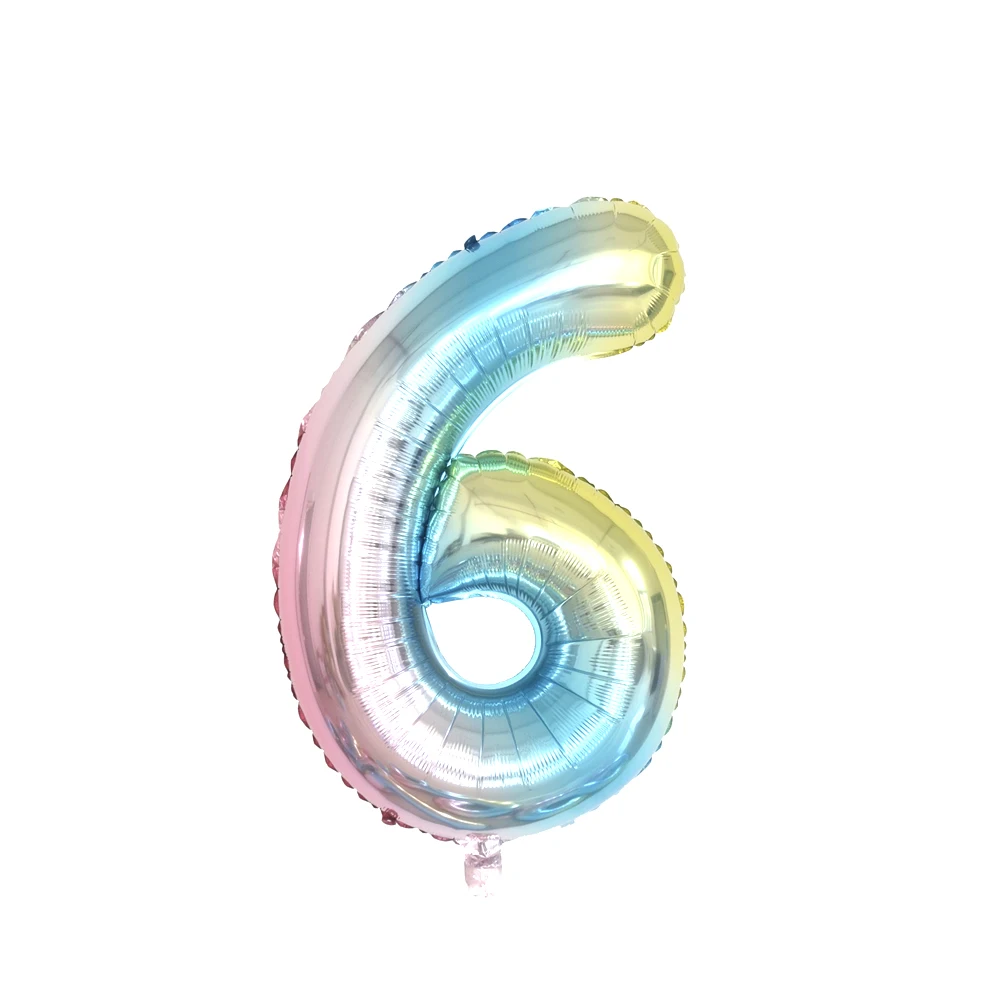 Gradient Number 6 Градиент цвета любовь фольгированные буквы «С Днем Рождения» воздушный шар радуга звезда номер шары для свадьбы и дня рождения вечерние Baby Shower Декор - Цвет: Gradient Number 6