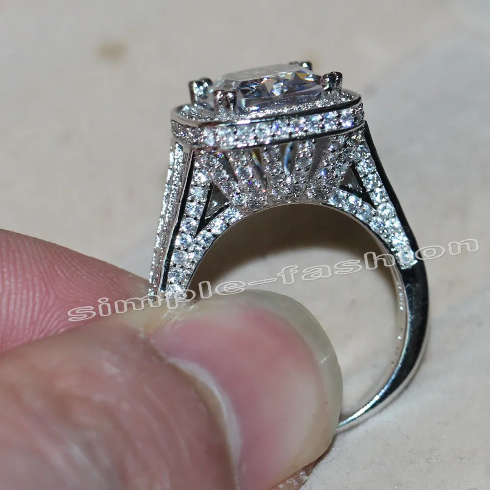 Модные ювелирные изделия Majestic Sensation 192 шт. Cz 5A Циркон Камень 14KT белое золото заполнены обручальное кольцо набор Sz 5-11