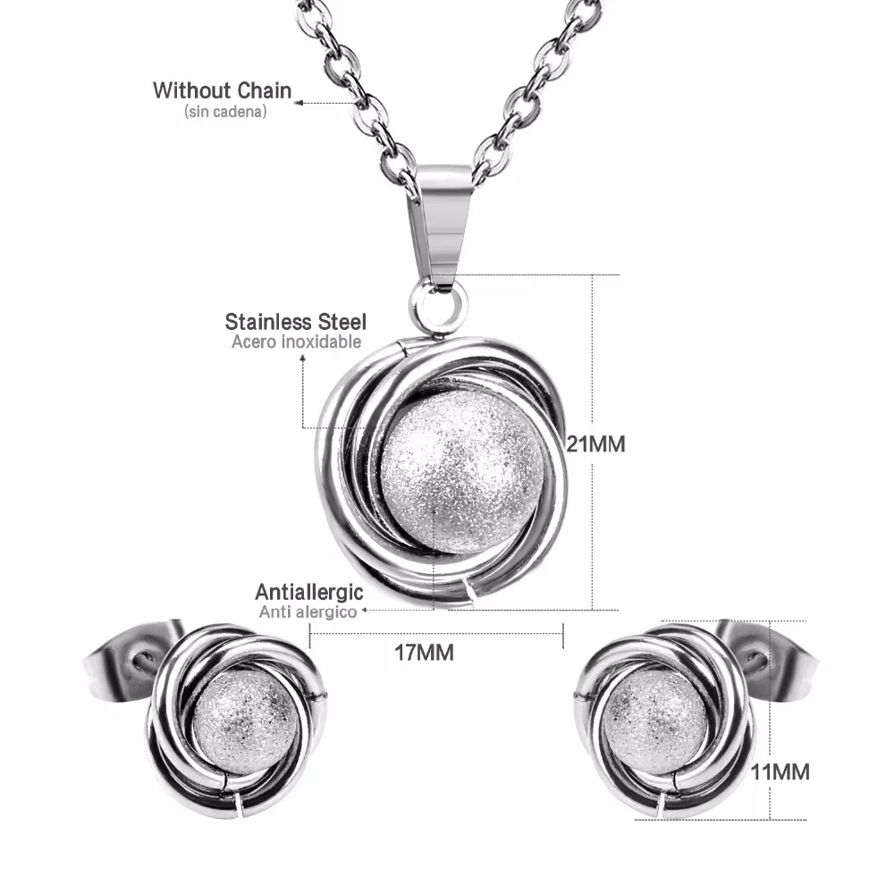 Серьги LUXUSTEEL Brinco для женщин нержавеющая сталь золотой цвет поверхностный шар и