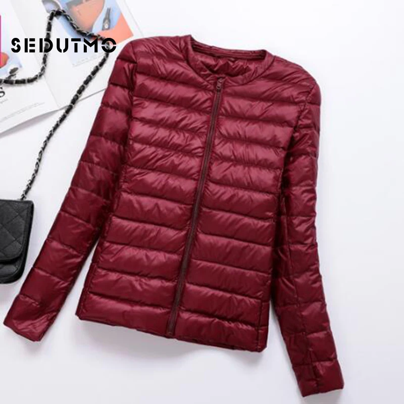 SEDUTMO, зимний ультра-светильник, женские пуховики, плюс размер, 3XL, пуховик на утином пуху, короткая пуховая куртка, черные осенние парки, ED511