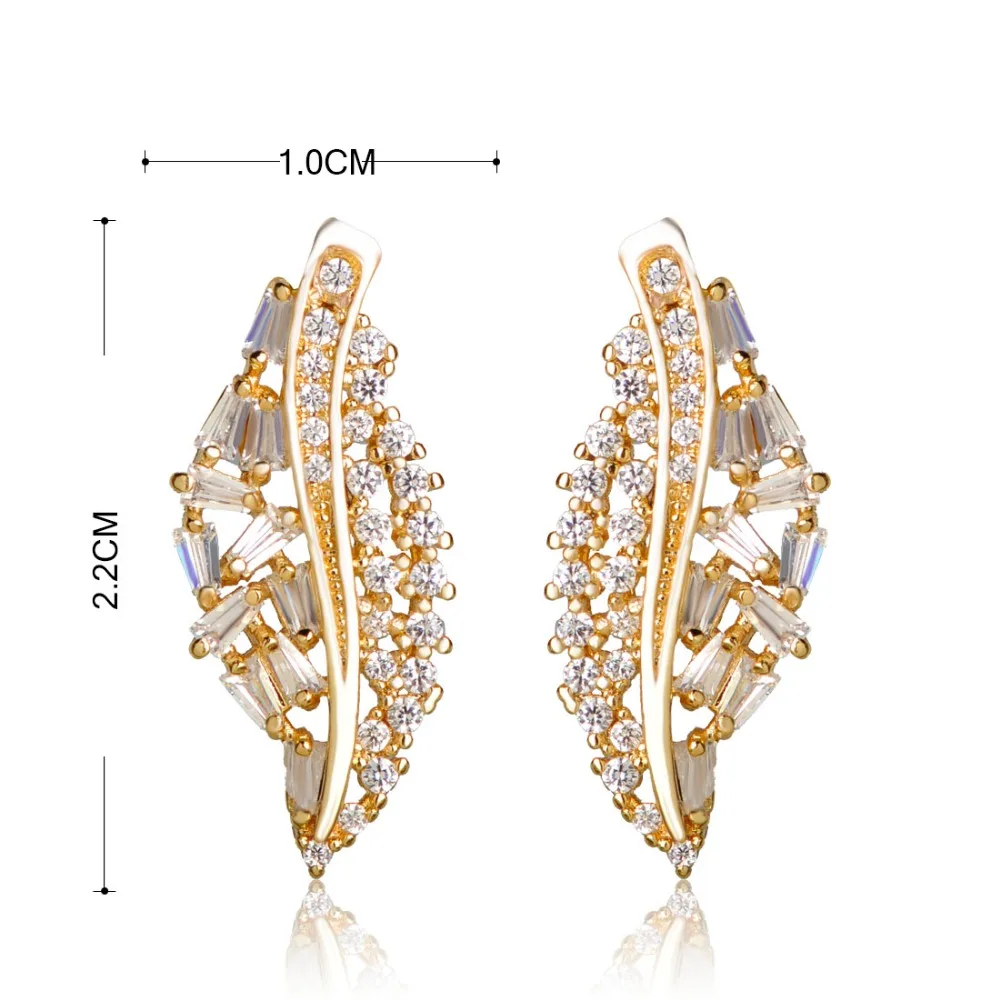 Женские серьги пусеты Dazz Brincos геометрические в форме розы с фианитом|stud earrings|stud