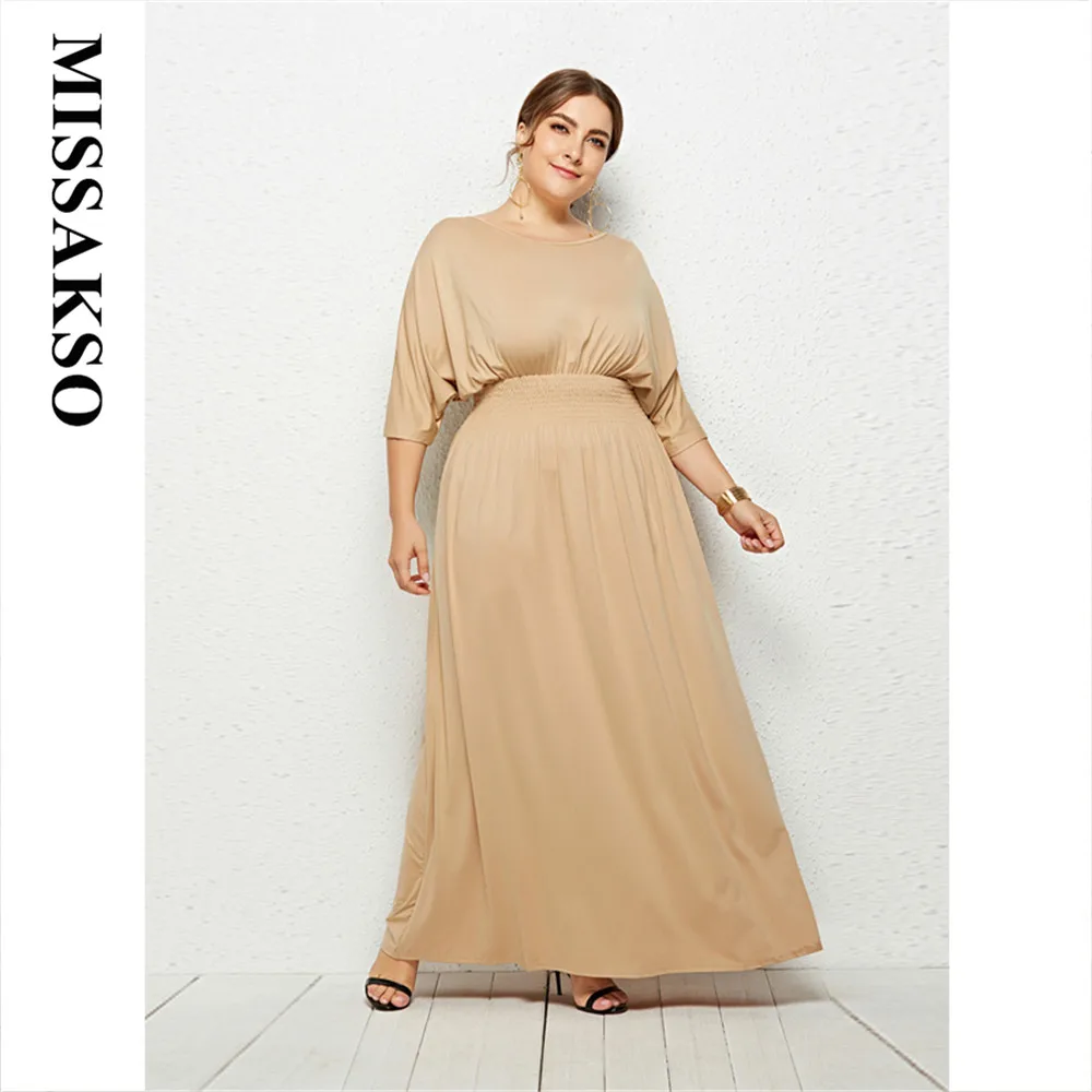 Missakso Vestido, ТРАПЕЦИЕВИДНОЕ однотонное белое платье макси, весна-лето, повседневное женское платье с круглым вырезом, длинное милое платье размера плюс с коротким рукавом, длинное красное