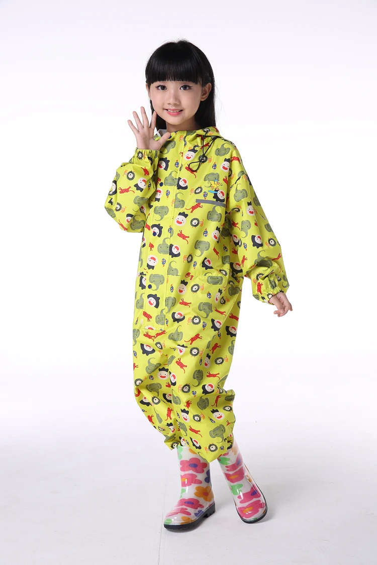 Водонепроницаемый желтый дождевик для детей Детский плащ пончо штаны спортивный