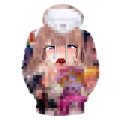 hoodie2 3D Ahegao толстовки с капюшоном для мужчин wo для мужчин застенчивая девушка лицо Толстовка уличная одежда с мотивами из аниме Harajuku негабаритных на молнии куртки топы - Цвет: hoodie2
