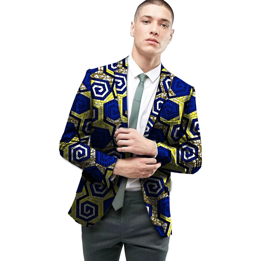 Fashion Africa Print Men Suit Jacket African Festive Blazers For Wedding Dress Customize Man's Of Costume | Мужская одежда