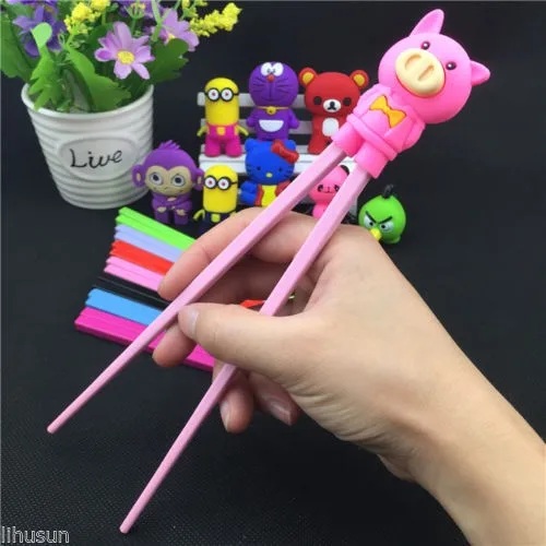 Lots10 пар Дети Обучение Helper обучение весело подарок игрушка милый мультфильм Палочки китайские