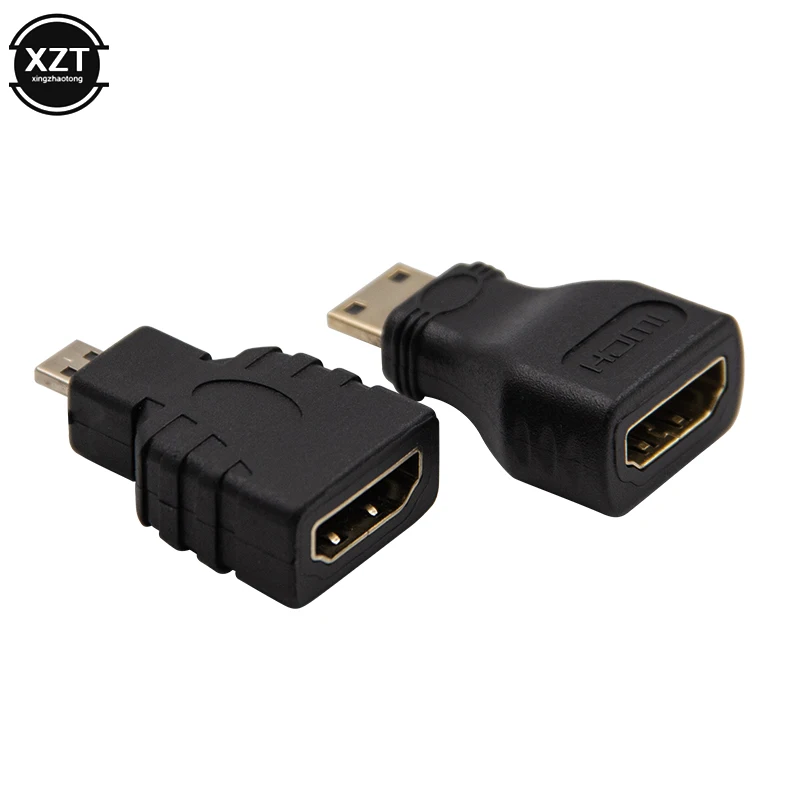 1 шт. HDMI в Micro + Mini конвертер позолоченный HD Удлинительный адаптер разъем для видео