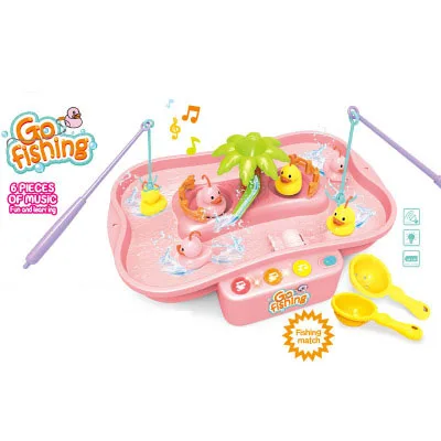 Pink duck 19,5*22*32 см рыболовные игрушки для детей вращающиеся игры в рыбку пластиковые родитель-ребенок интерактивные настольные игры ручной глаз игрушки - Цвет: Pink duck