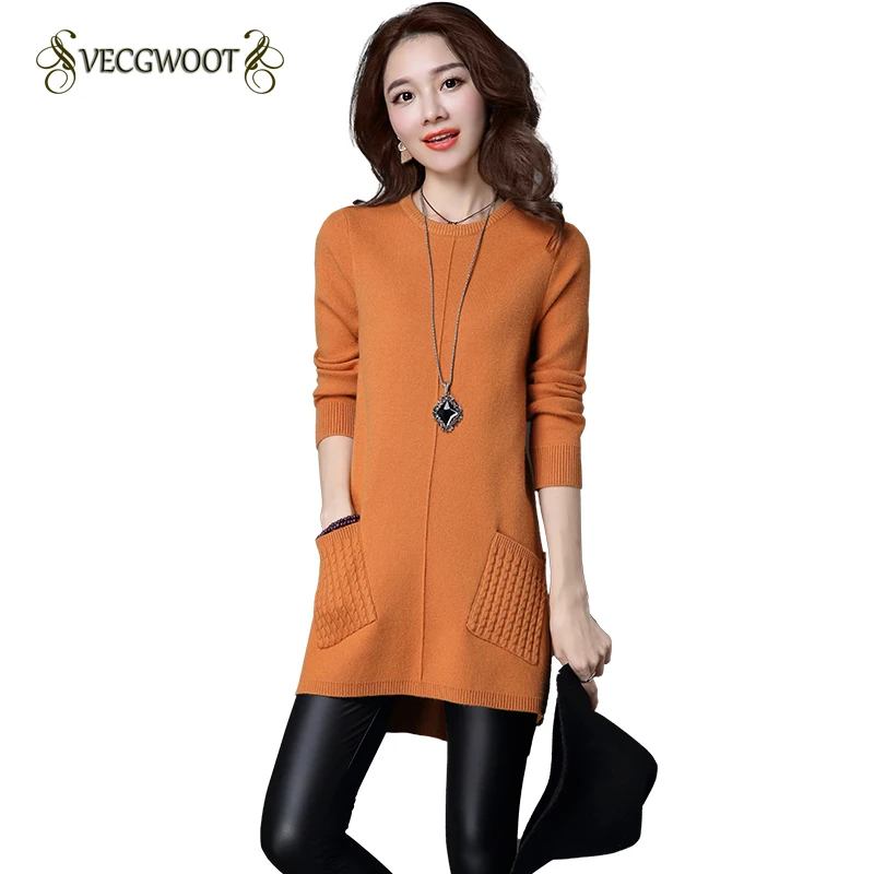 Осень-зима 2020 свитера женские пуловеры длинный корейский свободный свитер