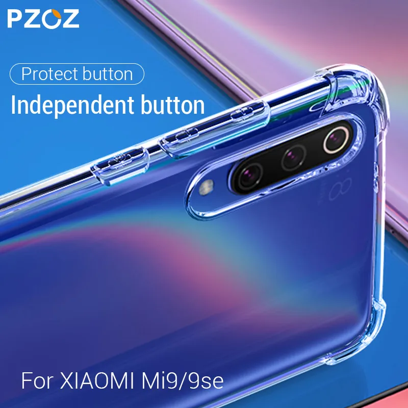 Чехол PZOZ для Xiaomi Mi 9 SE Защитная сумка мобильного телефона прозрачный