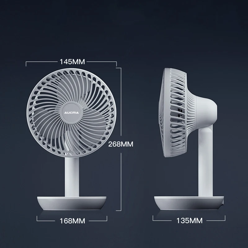 

Electric Battery USB Rechargeable Fan Quiet Table Desktop Fan Standing Mini Small Ventilador With 4 Gear Speed Touch Controller