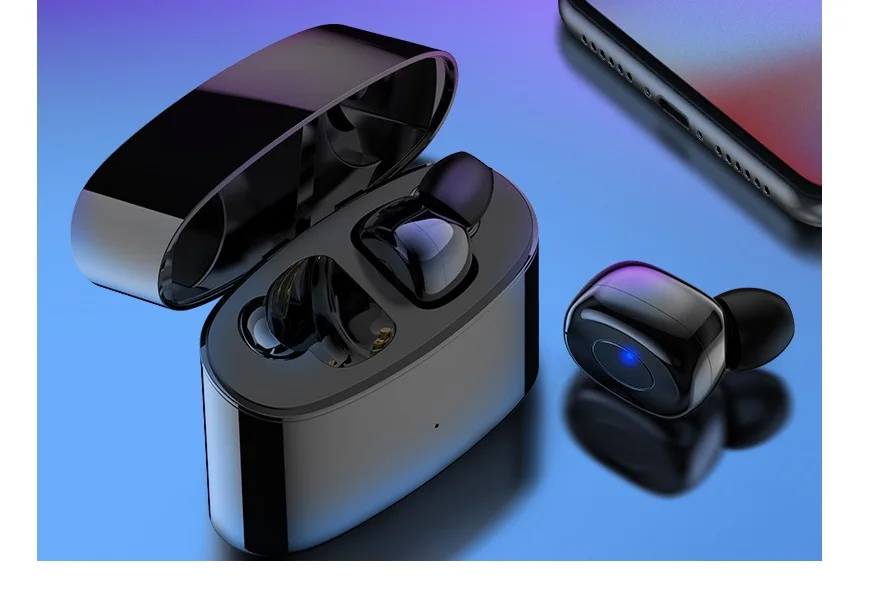 Fone de Ouvido Fones de Ouvido com Bluetooth Fone de Ouvido de Som Premium com Graves Profundos para o Esporte 5.0 com o Case de Carregamento sem Fio Menor Microfone Embutido de Som