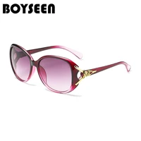 BOYSEEN Hot Sale Fashion Sunglasses Women Classic Brand Designer Female Twin-Beams Coating Mirror Flat Panel Lens 15849