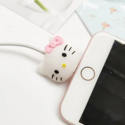 Защитный кабель Cargador милый мультфильм телефон USB кабель протектор для iphone шнур животное зарядное устройство держатель Органайзер кабель Chompers - Цвет: 4