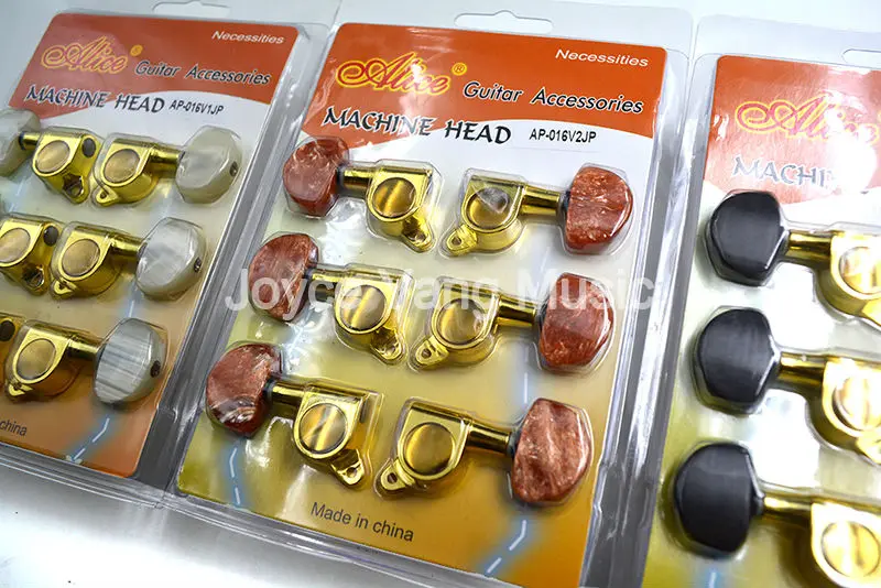 Тюнер для акустической гитары Alice с золотым покрытием белый/красный/черный агат