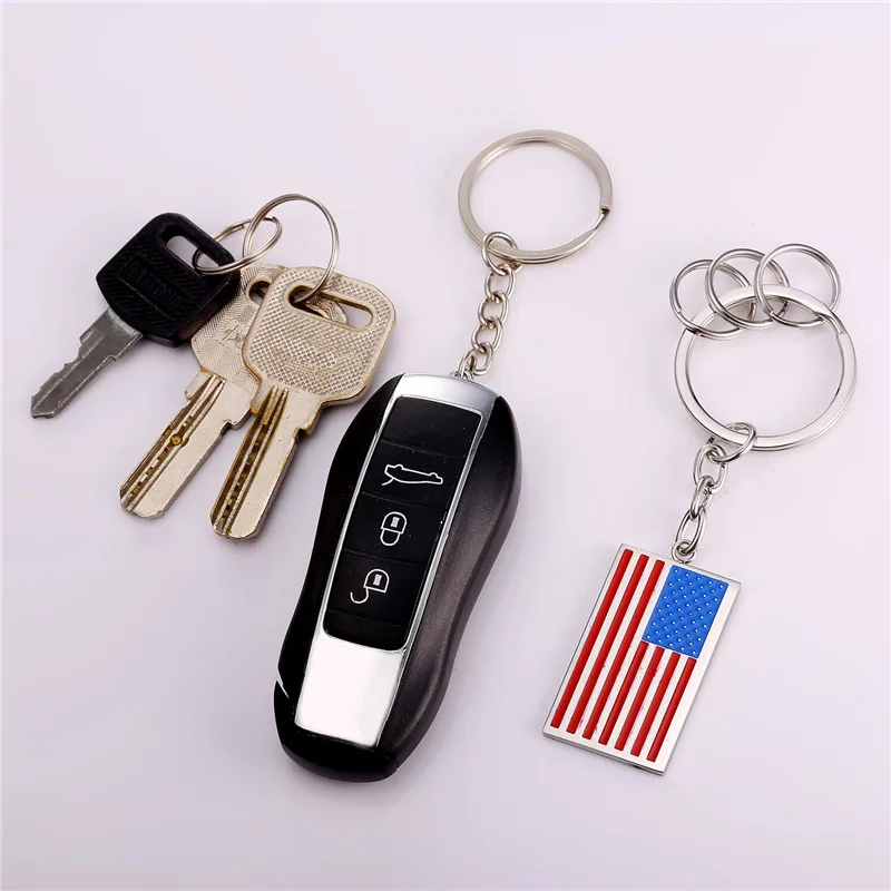 Брелок для ключей Collare с американским флагом из нержавеющей стали золотого цвета