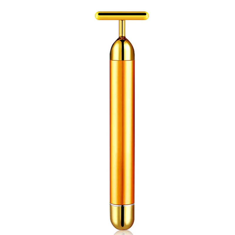 Brainbow 24K Gold beauty Bar массажер для похудения лица лицевой валик для красоты вибрационная палочка подтяжка кожи морщинка бар - Цвет: Gold