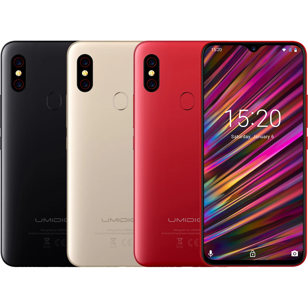 UMIDIGI F1 6 3 дюйма водонепроницаемый FHD Смартфон Android 9 0 Helio P60 AI Global Band 128 ГБ 5150 мАч