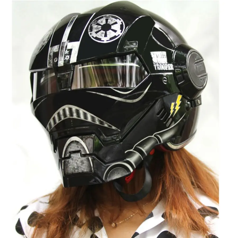 1 шт. черный Star Wars Железный человек полуоткрытый Уход за кожей лица ABS шлем Chopper Мотокросс мотоциклетный шлем