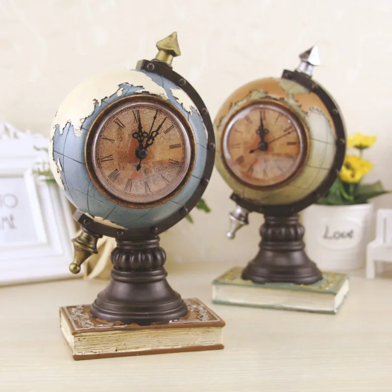 Винтажные часы в стиле ретро с изображением карты земли украшения для дома