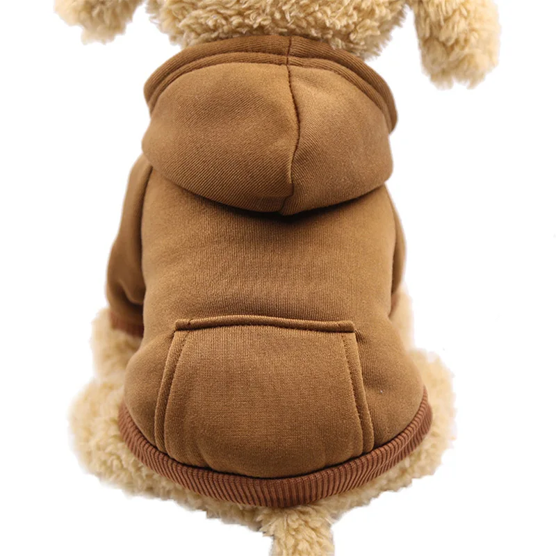 Brown Pawstrip/XS-2XL худи для домашних собак; пальто из мягкого флиса; теплая одежда для щенков; толстовка для собак; зимняя одежда для собак; Одежда для маленьких собак; магазин домашних животных - Цвет: Brown