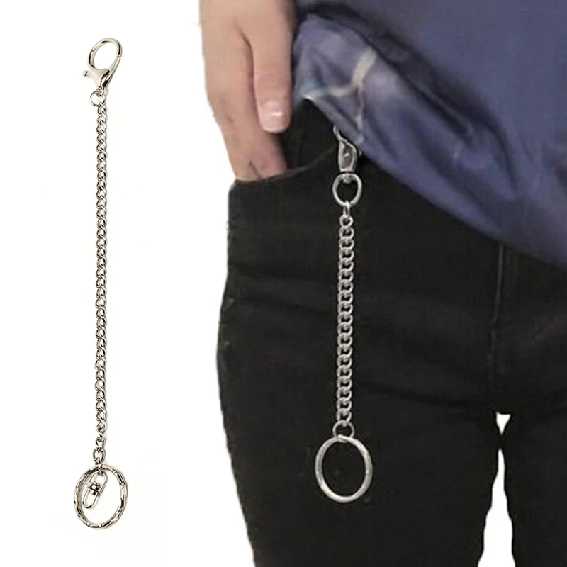 18cm Hipster Jean Keychains fashion Long Metal Wallet Belt Key Chain Rock Punk Trousers Keychain HipHop Chains Jewelry | Украшения и