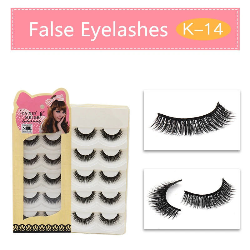 

New 5 Pairs Crisscross False Eyelashes 100% Hand Made Reusable Curl Messy Lashes Eyelash Extension Tool